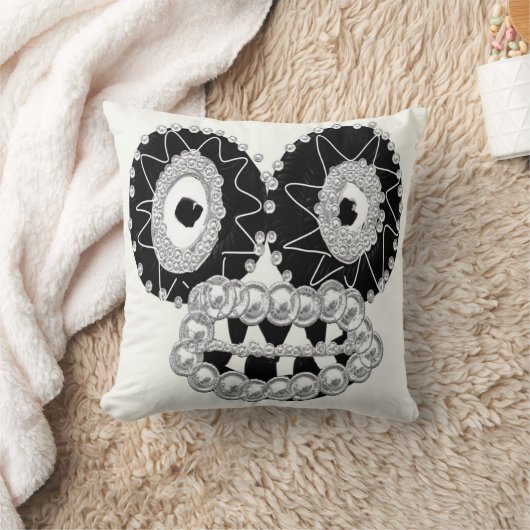 白黒のソファ枕を見る クッション (ブランケット)