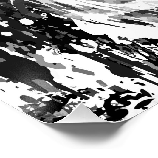 白黒のタイガーポスターアート – タイガースケッチ ポスター (コーナー)