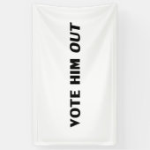 白黒のタイポグラフィで彼を選モダンぶ 横断幕 (縦)