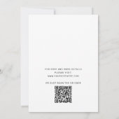 白黒のタイポグラフィースクリプト ウェディング+QR 招待状 (裏面)
