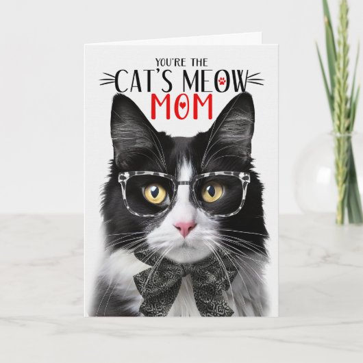 白黒のタキシード猫お母さんの日 シーズンカード (正面)