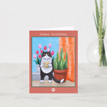 白黒のタキシード猫とコーヒー誕生日