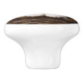 白黒のタキシード猫の冬のシ絵を描ーン セラミックノブ (側面)