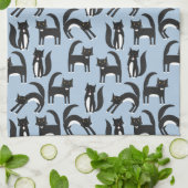 白黒のタキシード猫 キッチンタオル (折り畳み)