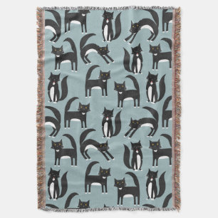 白黒のタキシード猫 スローブランケット