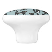 白黒のタキシード猫 セラミックノブ (側面)