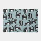 白黒のタキシード猫 ドアマット (正面)