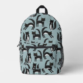 白黒のタキシード猫 プリントバックパック (正面)