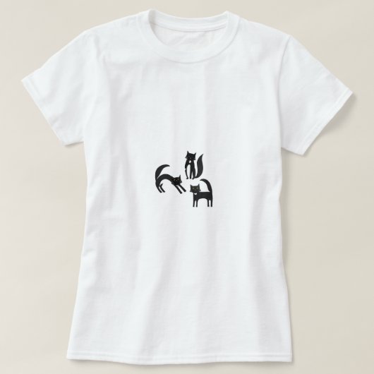 白黒のタキシード猫 Tシャツ (デザイン正面)