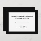 白黒のタキシードRSVPカード 出欠カード (正面/裏面)