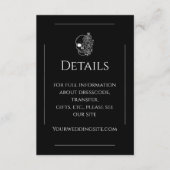 白黒のタトゥーエレガントゴシック結婚ズ エンクロージャーカード (正面)