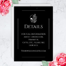 白黒のタトゥーエレガントゴシック結婚ズ エンクロージャーカード