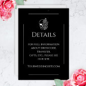 白黒のタトゥーエレガントゴシック結婚ズ エンクロージャーカード