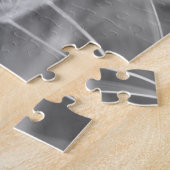 白黒のタンポポのクローズアップ ジグソーパズル (側面)