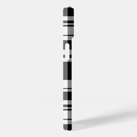 白黒のタータンチェックプレイドケースメイトiPhoneケース Case-Mate iPhoneケース (裏面 / 右)