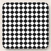 白黒のダイヤモンドの点検パターン コースター (正面)
