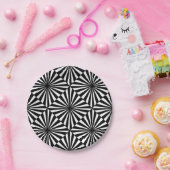 白黒のダイヤモンドの目の錯覚パターン ペーパープレート (パーティー)