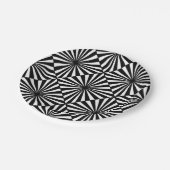 白黒のダイヤモンドの目の錯覚パターン ペーパープレート (アングル)