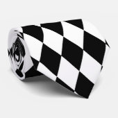 白黒のダイヤモンドパターンタイ ネクタイ (ロール)