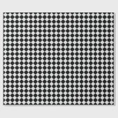 白黒のダイヤモンド柄 ラッピングペーパー (フラット)