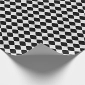白黒のダイヤモンド柄 ラッピングペーパー (角)