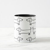 白黒のダックスフントが付いているマグ マグカップ (中央)