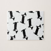 白黒のダックスフント ジグソーパズル (横)