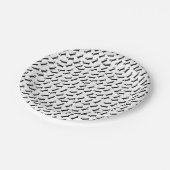 白黒のダックスフント ペーパープレート (アングル)