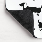 白黒のダックスフント マウスパッド (コーナー)