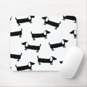 白黒のダックスフント マウスパッド (マウス)