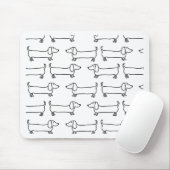 白黒のダックスフント マウスパッド (マウス)