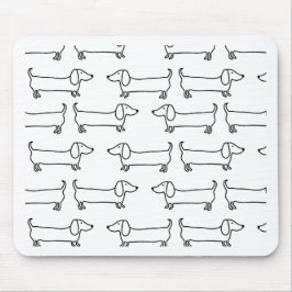 白黒のダックスフント マウスパッド