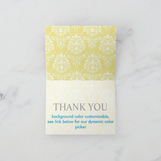 白黒のダマスクありがとうノートカード サンキューカード (内部)