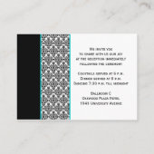 白黒のダマスクとアクアエンクロージャカード エンクロージャーカード (裏面)