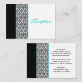 白黒のダマスクとアクアエンクロージャカード エンクロージャーカード (正面/裏面)