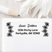 白黒のダマスクのアドレス ラベル (インサイチュ)
