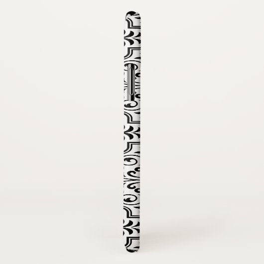 白黒のダマスクのパターンと名前 Case-Mate iPhoneケース (裏面/右)