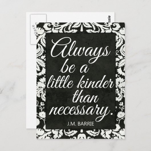 白黒のダマスクの優しさ ポストカード (正面/裏面)