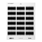 白黒のダマスクの結婚式住所 シール (フルシート)