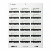 白黒のダマスクの結婚式住所 シール (フルシート)