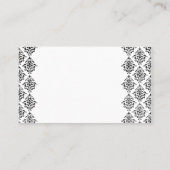 白黒のダマスクの結婚式座席表 プレイスカード (裏面)