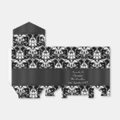 白黒のダマスクの結婚式 フェイバーボックス (折り畳みなし)