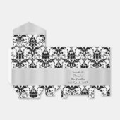 白黒のダマスクの結婚式 フェイバーボックス (折り畳みなし)