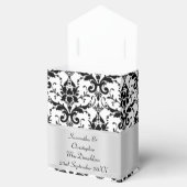 白黒のダマスクの結婚式 フェイバーボックス (オープン)