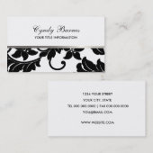 白黒のダマスクを使用した色 名刺 (正面/裏面)