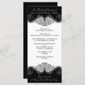 白黒のダマスクエレガント結婚式プログラム プログラム (正面/裏面)