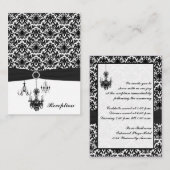 白黒のダマスクシャンデリアのエンクロージャカード エンクロージャーカード (正面/裏面)