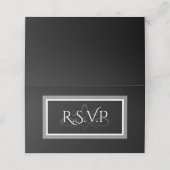 白黒のダマスクパターンr.s.v.pカード プレイスカード (外部開封)