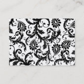白黒のダマスクフローラ（ピンクのトリム付） 名刺 (裏面)