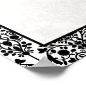 白黒のダマスク披露宴座席表 ポスター (角)